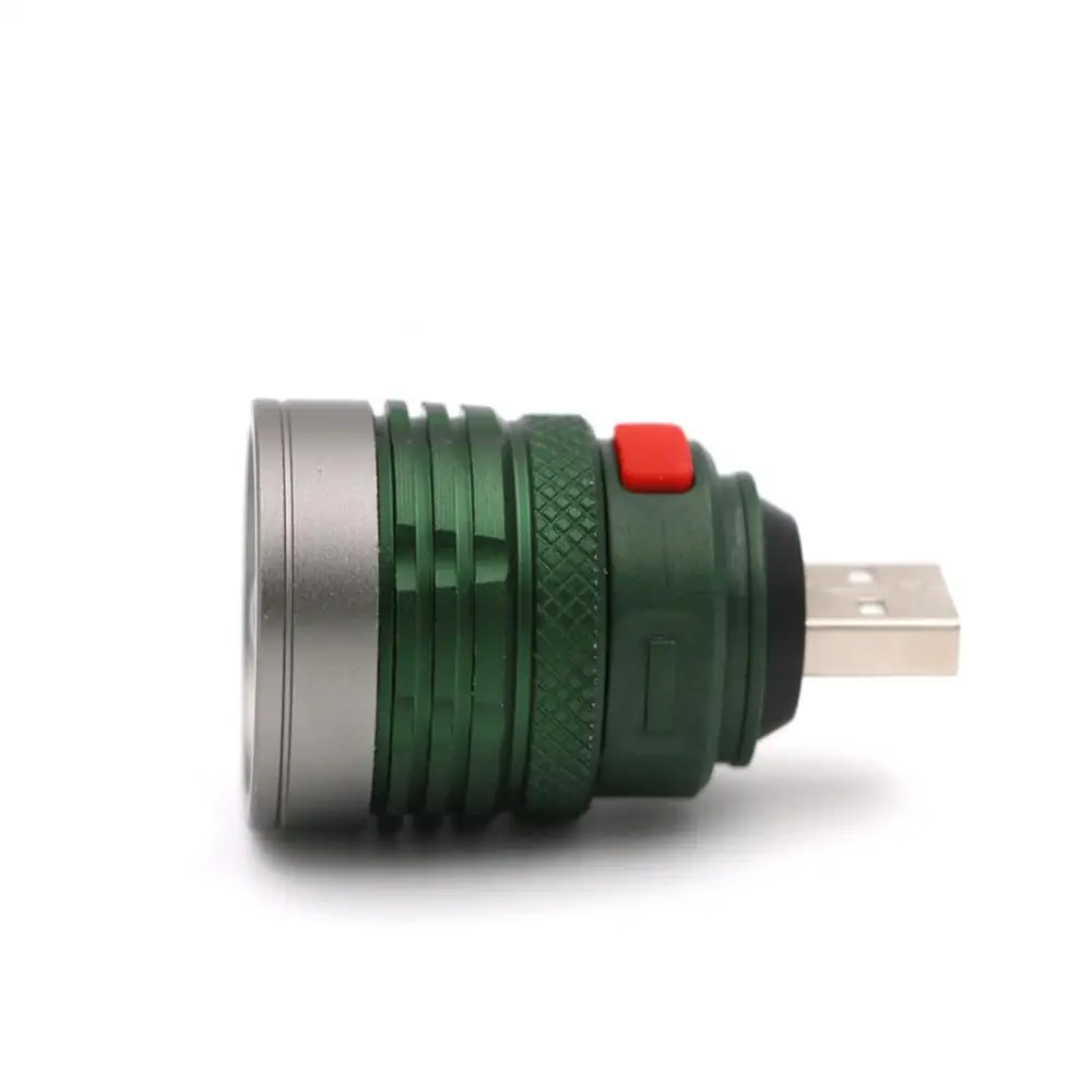 1 / 2ШТ Портативный USB-фонарик Ультраяркий Мини-масштабируемый 3 режима Лампа-вспышка Lanterna Ночник для чтения на открытом воздухе Кемпинг Изображение 5 