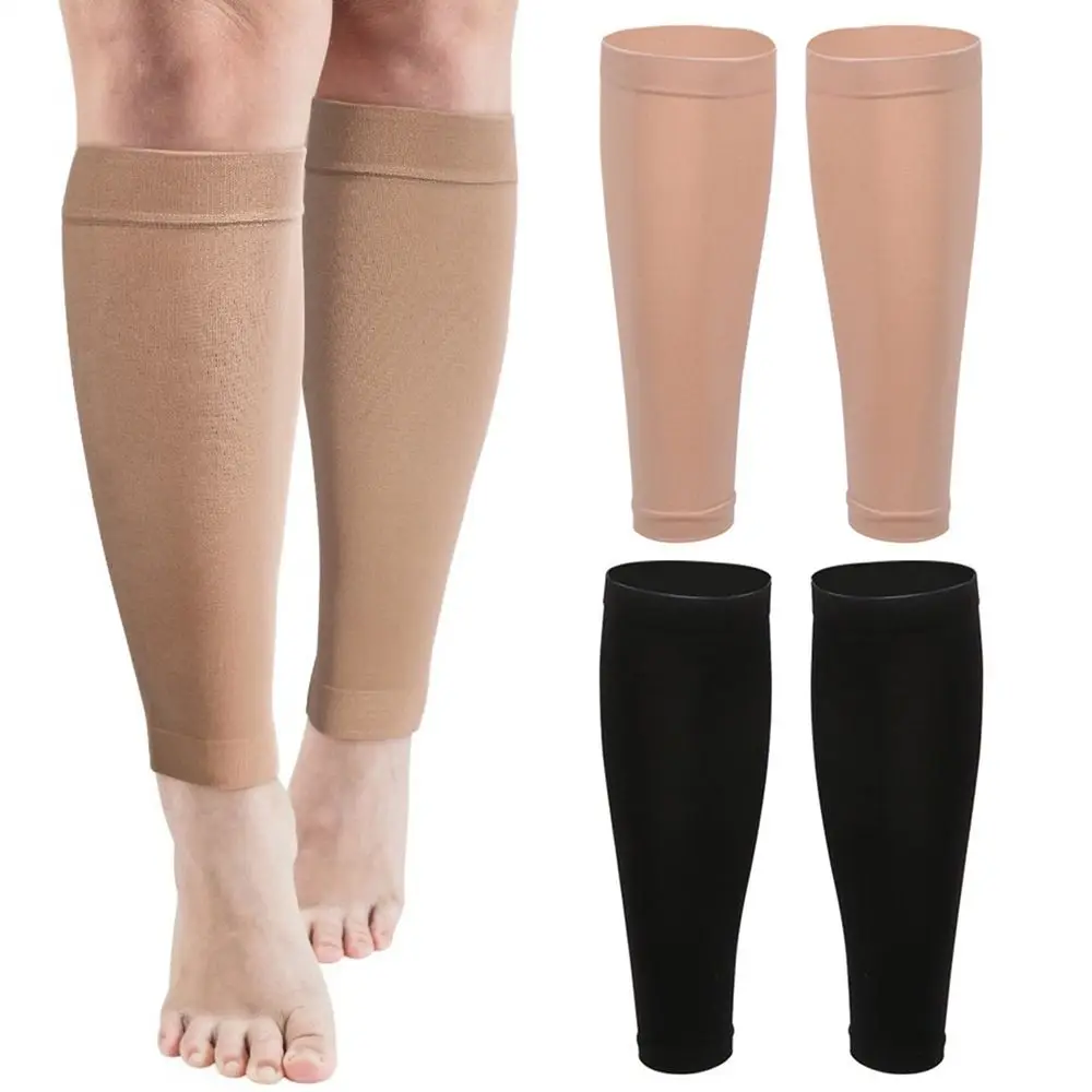 1 Пара эластичных компрессионных носков без носков, нейлоновые спортивные рукава для поддержки голени, для мужчин и женщин, для баскетбола, футбола, бега стоя.