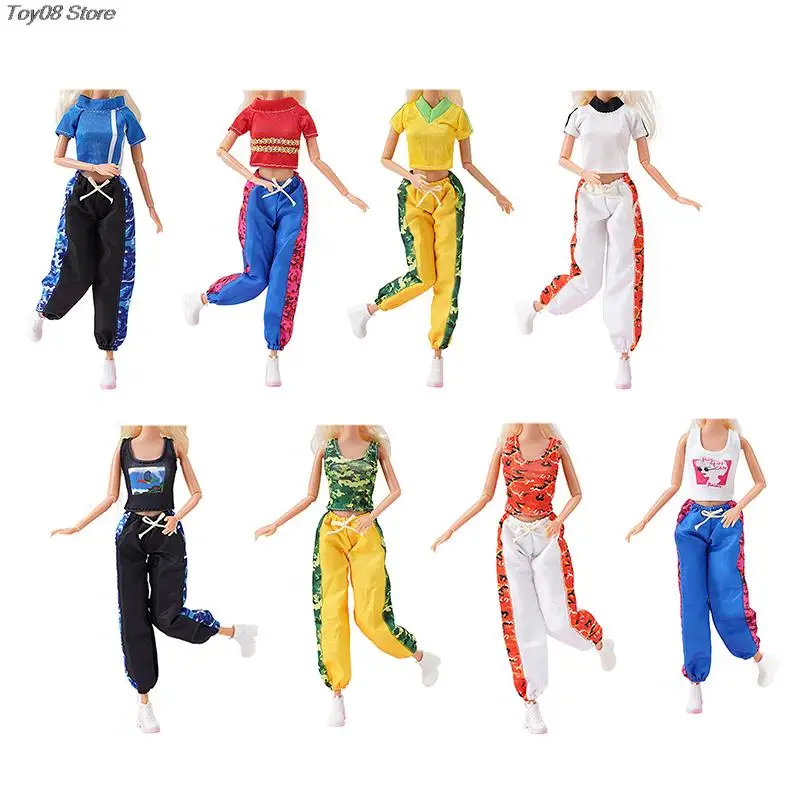 1 комплект одежды для куклы 30 см, Модная стильная спортивная майка ручной работы, повседневный жилет из двух частей, аксессуары для наряда в подарок для куклы