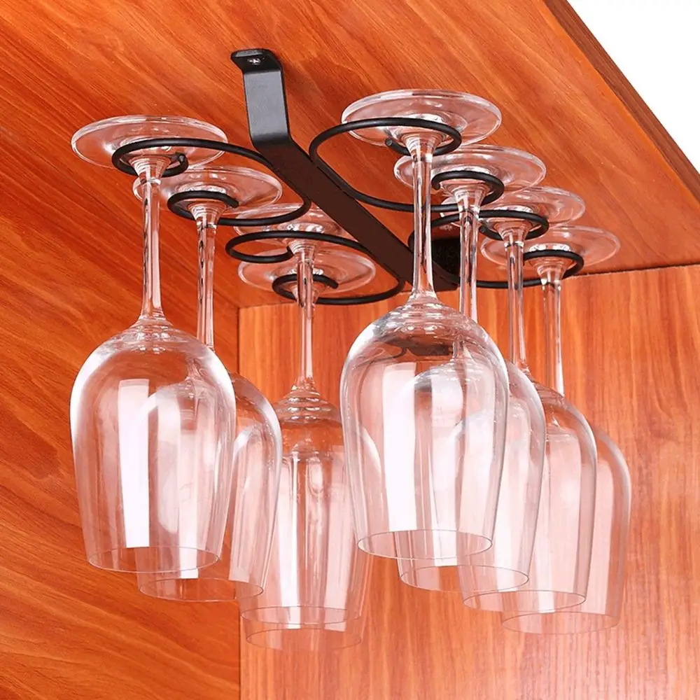 1 шт. Высококачественная Подвесная вешалка для хранения в кухонном баре, держатель для бокалов, подставка для бокалов, полка для винных чашек Изображение 0 