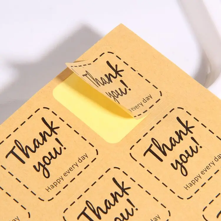 10 Листов бумажных наклеек для подарочной упаковки Пакета Упаковки в коробку журнальной этикетки для скрапбукинга Малого бизнеса Спасибо, счастливых каждый день