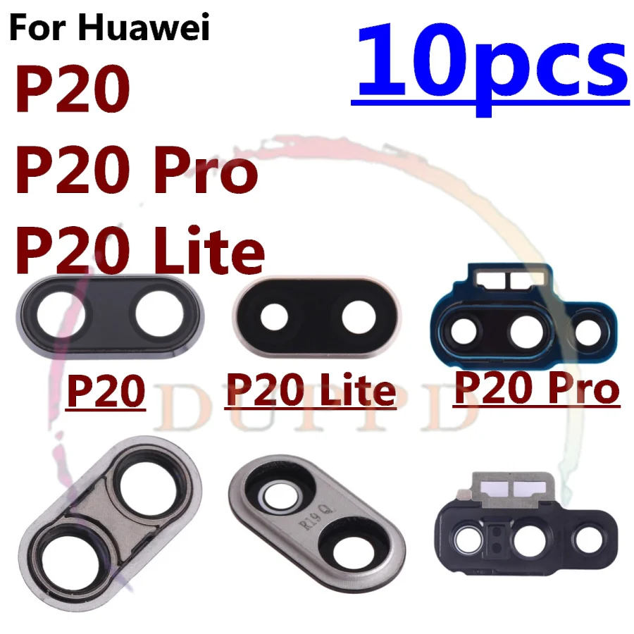 10 шт./лот, 100% Оригинальная новинка для Huawei P20 Pro Lite, задняя крышка стеклянной рамки объектива камеры заднего вида со специальной ремонтной деталью