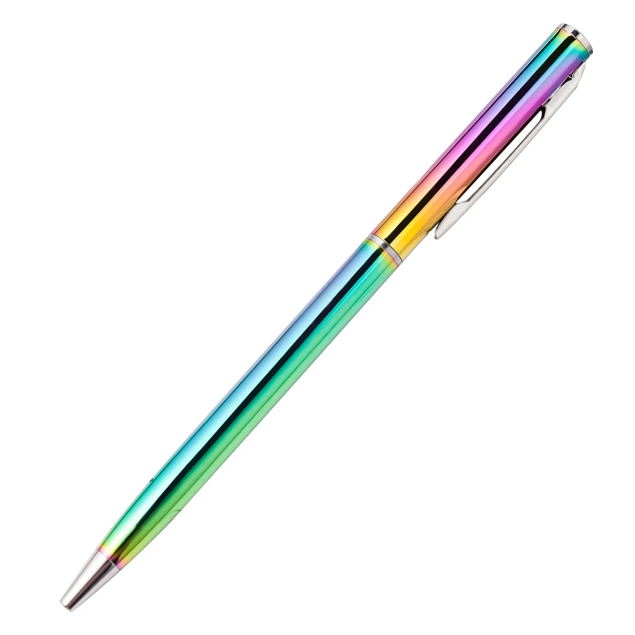 100шт Градиентная металлическая шариковая ручка, милые вращающиеся шариковые ручки, деловая ручка, офисные школьные письменные принадлежности