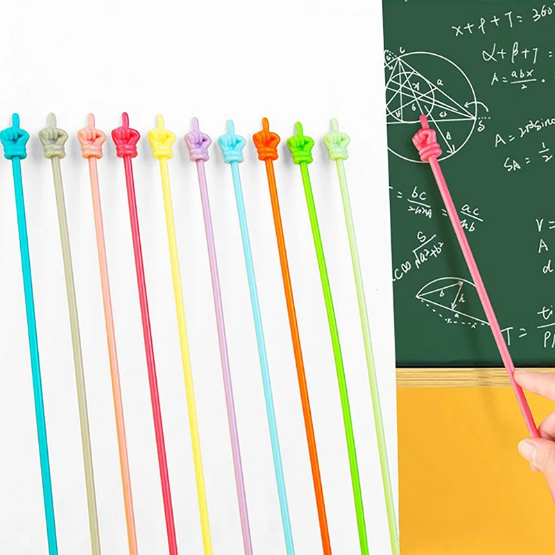 10ШТ Обучающий дизайн указательного пальца, Красочная нескользящая ручка из смолы, Гибкая детская портативная обучающая палочка для ведущего