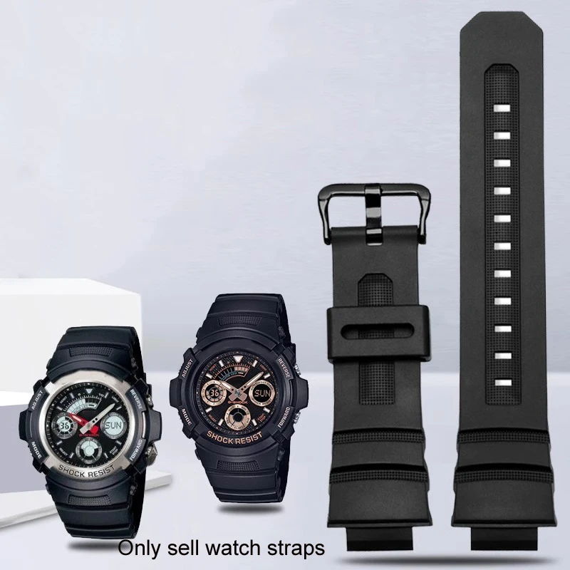 16 мм Ремешок на запястье Для Casio G-Shock AW-591/590/AWG-M100/101/G-7700 Сменный Браслет Для часов Силиконовый Резиновый Браслет