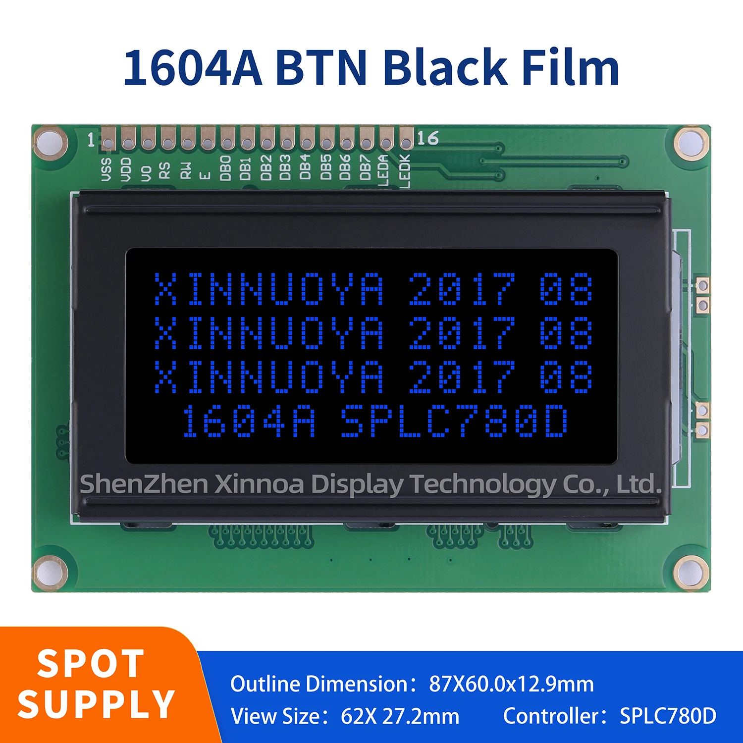 1604A LCD DC 5V BTN контроллер ЖК-экрана ST7066U 16x4 символьный цифровой экран LCD1604 дисплей Arduino черная пленка синий шрифт
