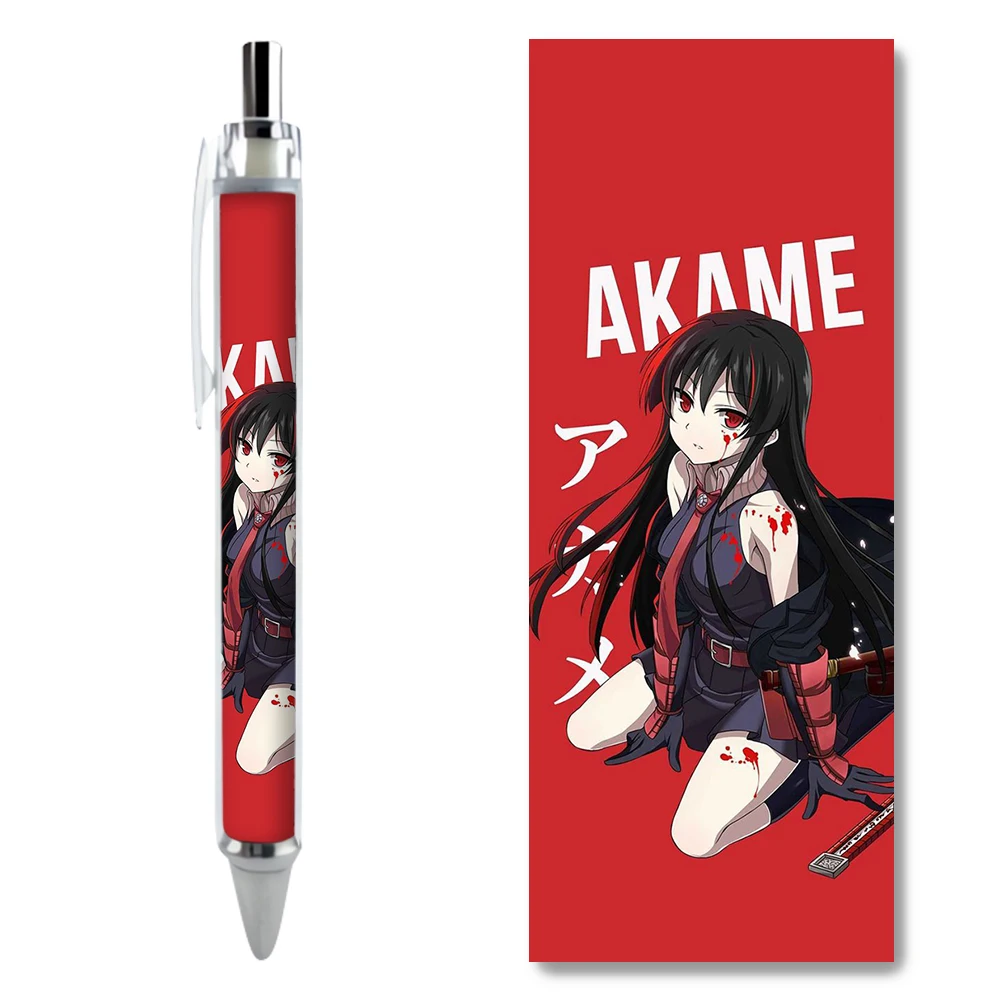 1ШТ Гелевые ручки Akame Ga Kill Kawaii Girl Аниме Большой емкости Канцелярские принадлежности HD Pattern Black Refill Caneta Студенческие Письменные принадлежности