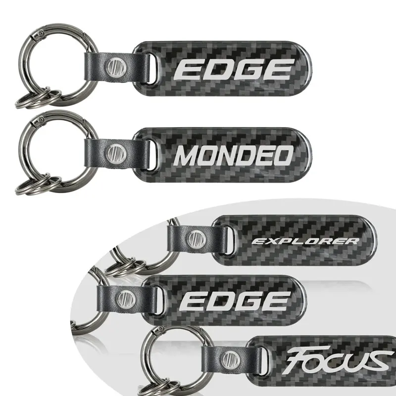 1шт Автомобильный Брелок Из Высококачественного Углеродного Волокна Для Ford Explorer Focus Fiesta Mondeo Edge С Логотипом, Брелок Для Ключей Из Углеродного Волокна, Аксессуары Изображение 0 