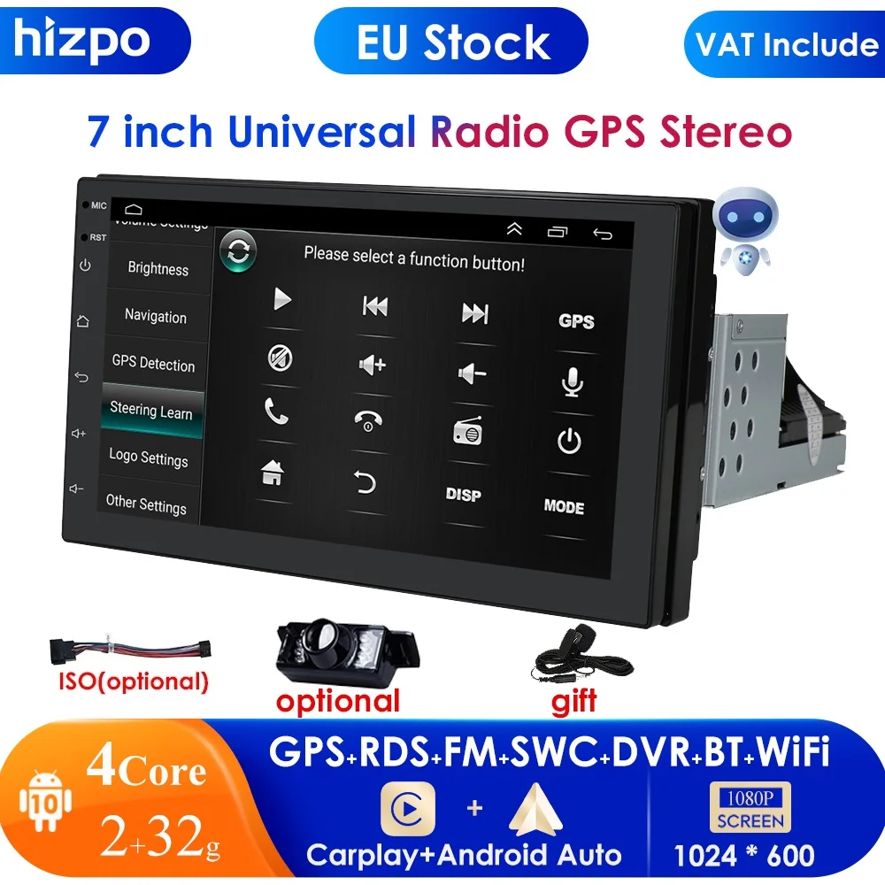 2 + 32 Carplay 2Din Автомобильный Android Радио Мультимедиа GPS для Suzuki Buick Volkswagen Hyundai Kia Honda Toyota Nissan Mitsubish Ford BT