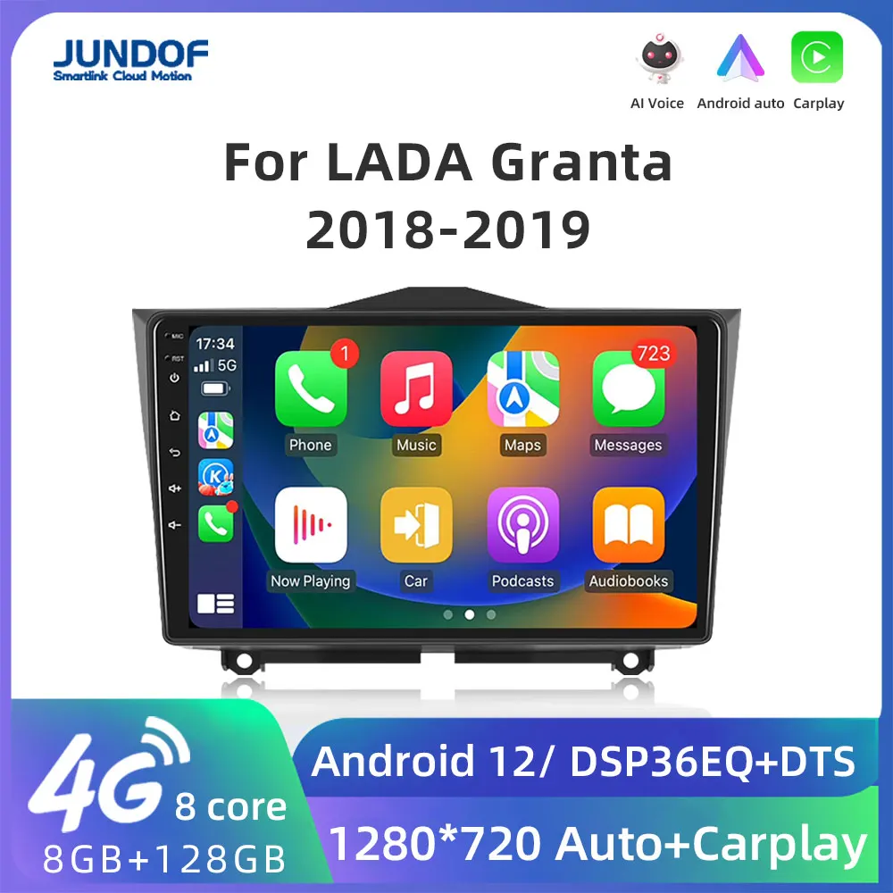 2 Din Android 12 Автомобильный Радиоприемник Для LADA BA3 Granta Cross 2018 2019 Мультимедийный Видеоплеер Навигация GPS Carplay Автоматическое Разделение Экрана Изображение 0 