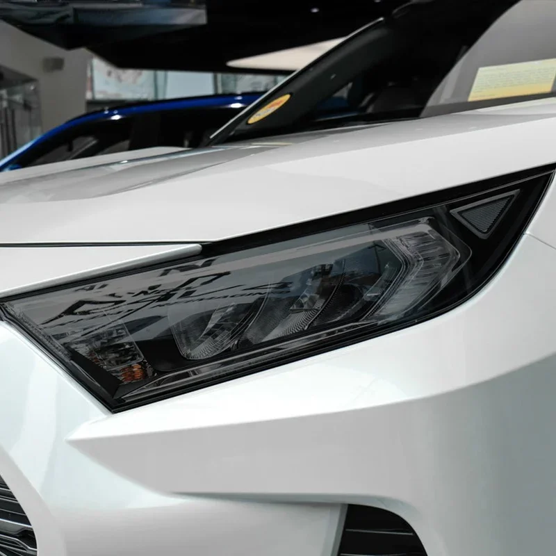 2 Шт Защитная Пленка Для Автомобильных Фар Виниловая Защита Прозрачная Черная Наклейка TPU Для Toyota RAV4 XA50 2019 2020 Аксессуары Изображение 3 