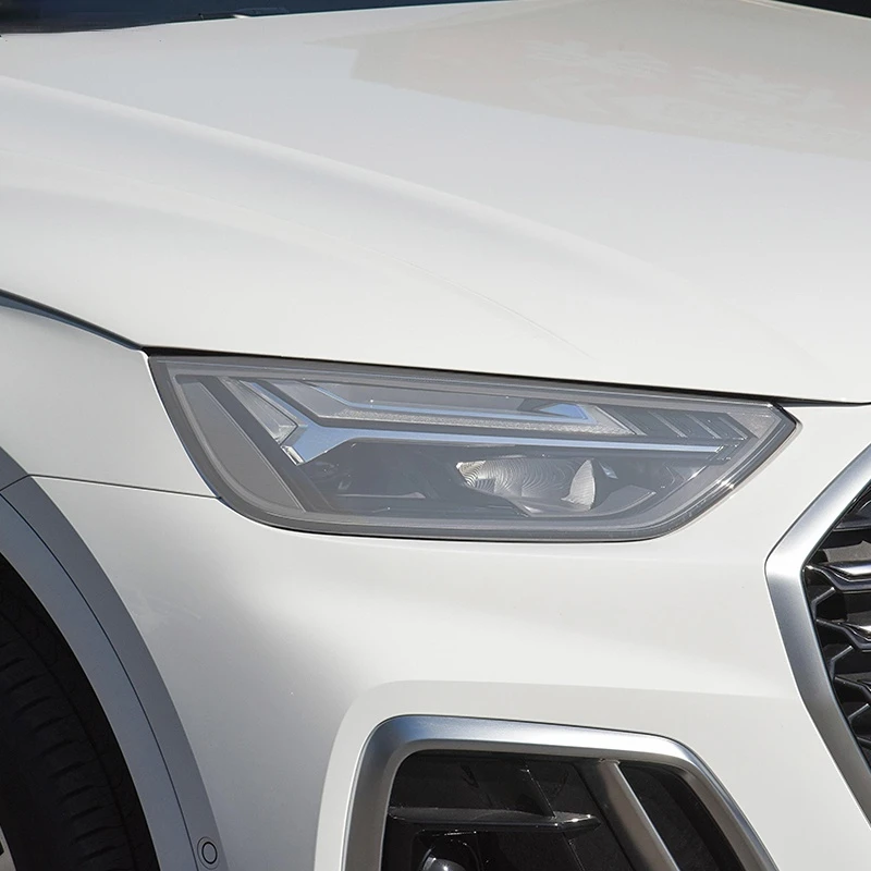 2 Шт Прозрачная Дымчато-Черная Защитная Пленка Для Автомобильных Фар Из ТПУ Наклейка Для Audi Q5 SQ5 Facelift 2021 Аксессуары Для Передних Фар Изображение 4 