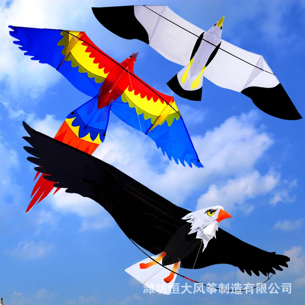 2-метровый 3D Большой воздушный змей Орел, Попугай, Чайка, Воздушный змей Реалистичного изображения, Легко летающий Воздушный змей, Подарок детям на День рождения