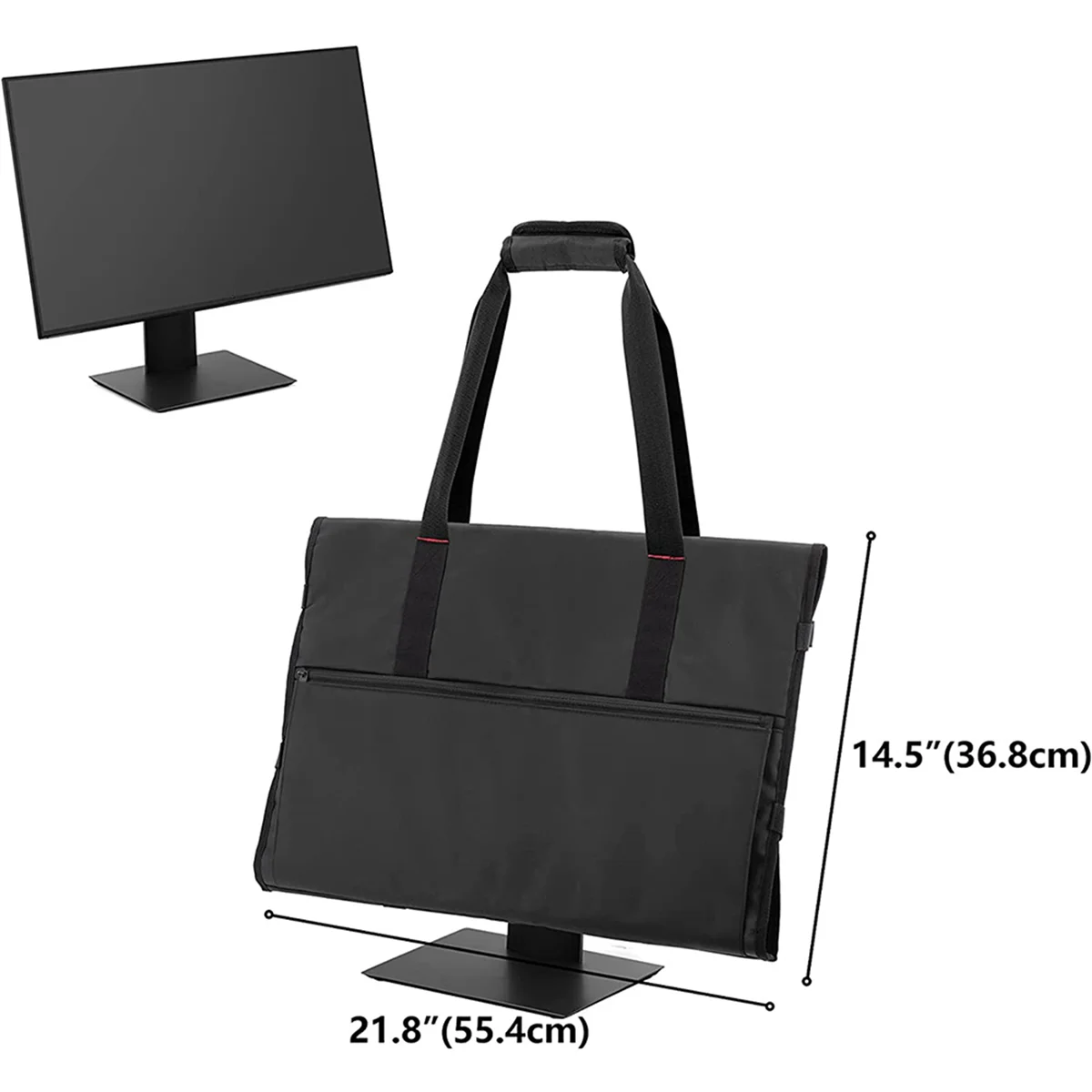 2 сумки для переноски 24-дюймовых ЖК-экранов и мониторов, защитный чехол для 24-дюймового монитора, черный Изображение 1 