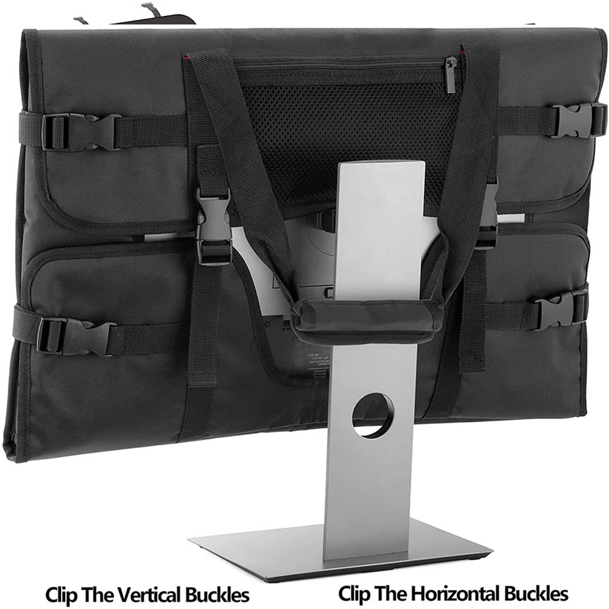 2 сумки для переноски 24-дюймовых ЖК-экранов и мониторов, защитный чехол для 24-дюймового монитора, черный Изображение 4 