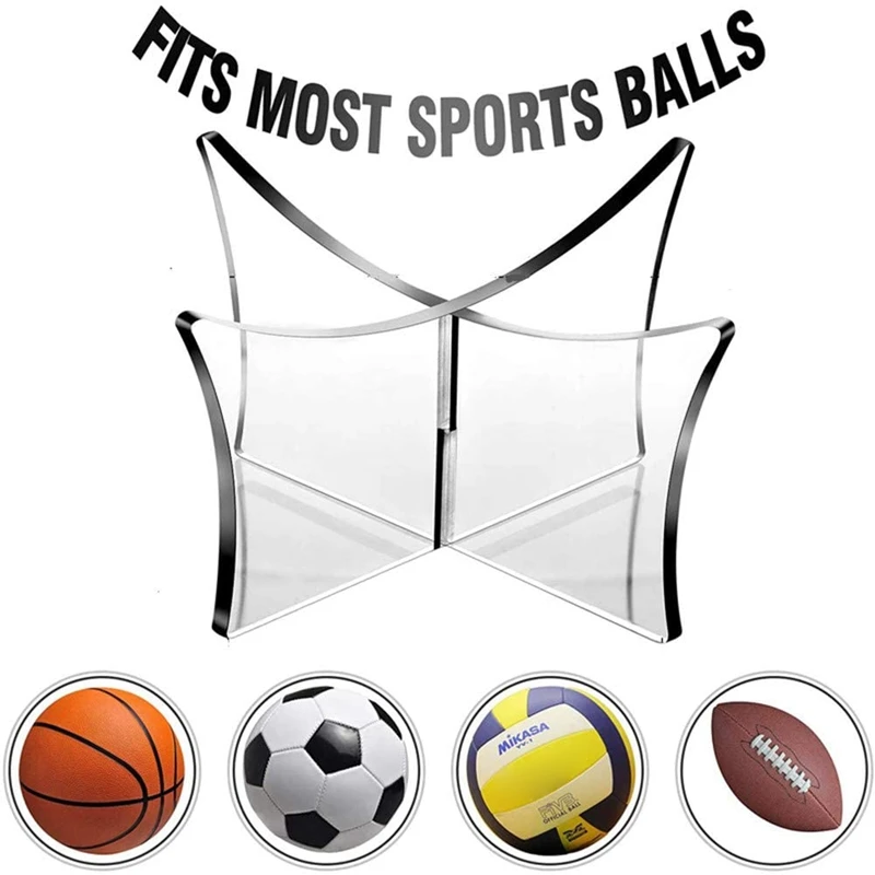 2 упаковки прозрачных акриловых подставок для мячей, стеллаж для хранения мячей для баскетбола, футбола, волейбола, футбольного мяча Изображение 1 