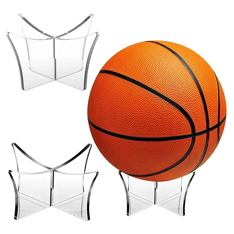 2 упаковки прозрачных акриловых подставок для мячей, стеллаж для хранения мячей для баскетбола, футбола, волейбола, футбольного мяча Изображение 5 