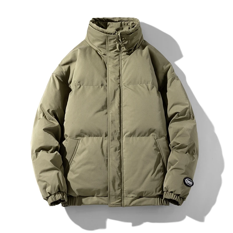 2023 Зимняя теплая толстая мужская куртка Повседневные парки Толстовка Хлопок Сплошной цвет на молнии Теплое мужское пальто для фитнеса в корейском стиле