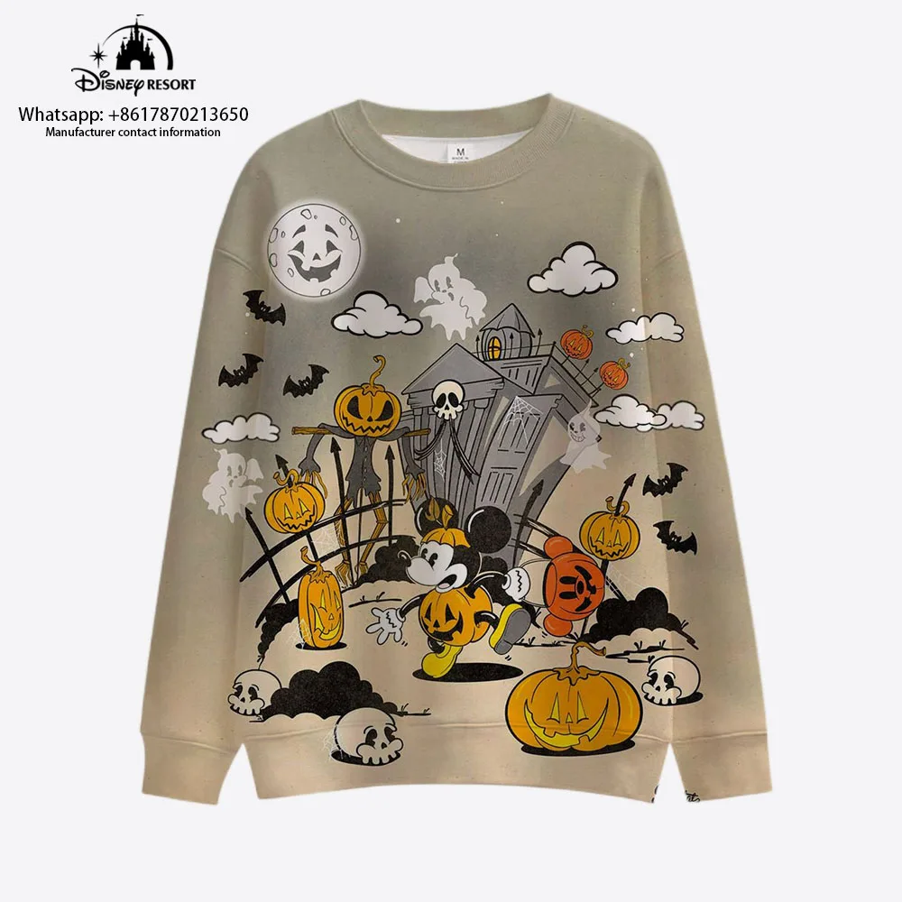 2023 Осень, новый модный детский пуловер на Хэллоуин с круглым вырезом и длинными рукавами, топы с аниме 