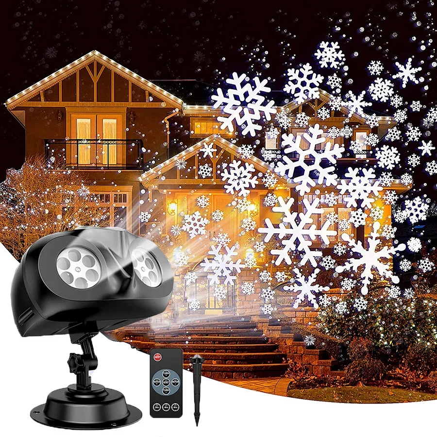 2023 Рождественский проектор со снегопадом в форме Совы, Уличный пейзаж, проекционная лампа 