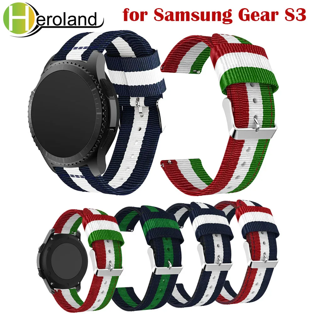 22 мм Нейлоновый Ремешок Для Samsung Gear S3 Frontier/Classic Galaxy Watch 3 Сменные Ремешки для Часов 45 мм Тканый Нейлоновый Спортивный Ремешок Для Часов