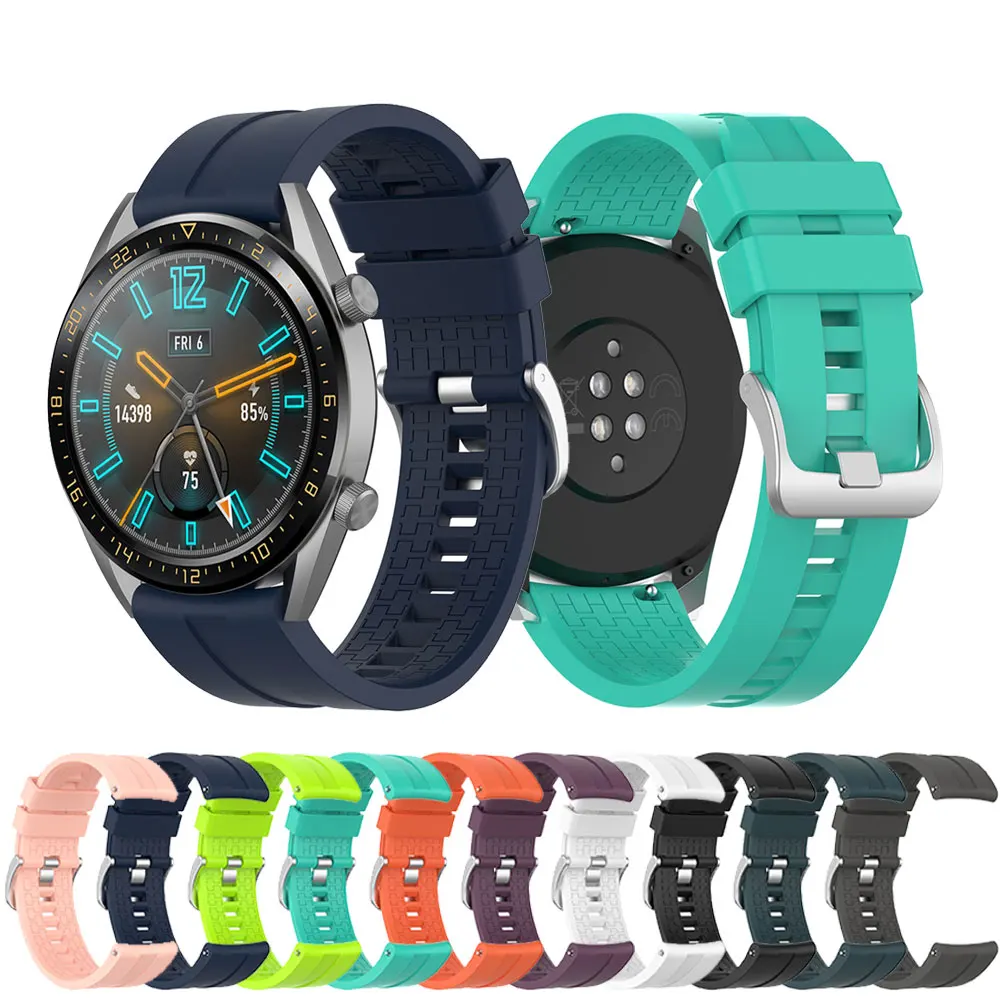 22 мм силиконовый ремешок для часов Huawei Watch GT2 46 мм Active Gear S3 Honor Magic Смарт-часы, сменный браслет, Аксессуары