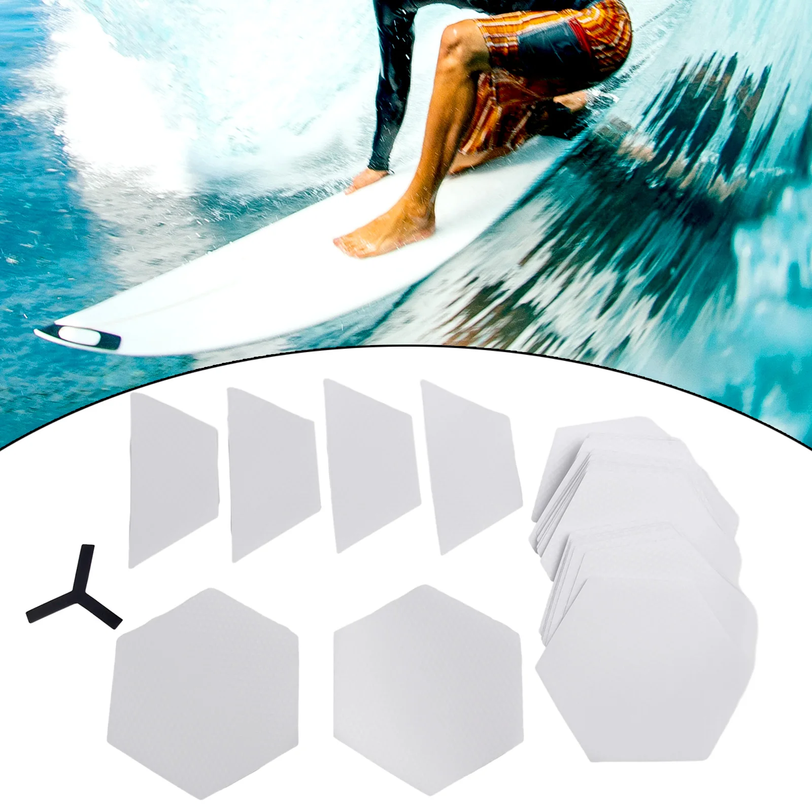 22шт Прозрачная накладка для доски для серфинга 16x14 см, нескользящие наклейки Без остатков клея для досок для серфинга, весловых досок