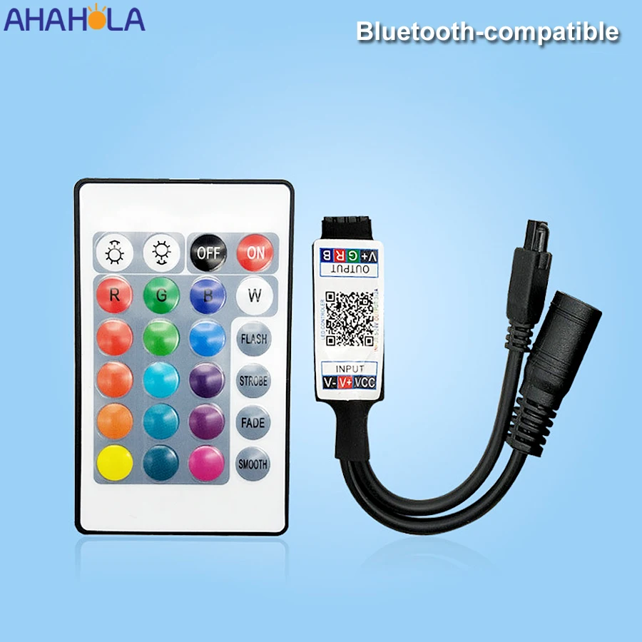 24-клавишный Bluetooth-совместимый Rgb Led контроллер, приложение 12v IR Remote Control, умный RGB Bluetooth-контроллер для светодиодных лент