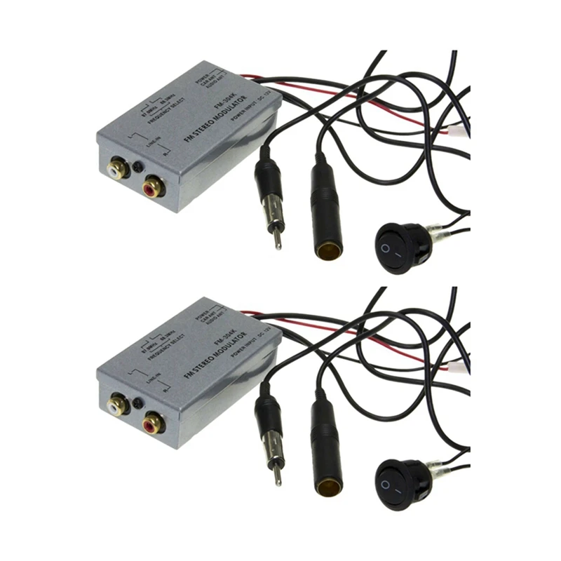 2X Универсальный fm-модулятор стерео Mp3 Авто антенна кабель Автомобильный радиоприемник с адаптером Aux