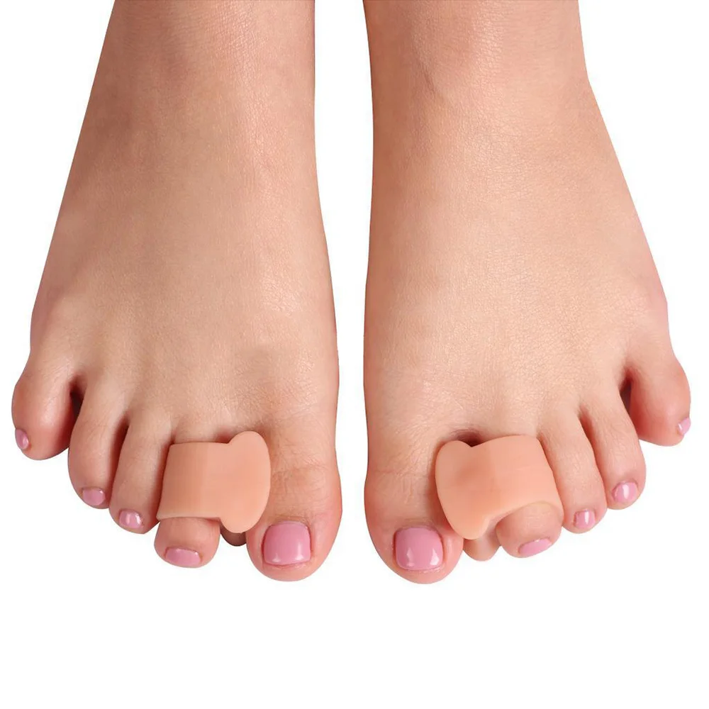 2шт Новый Разделитель Пальцев Ног Силиконовый Гель Для Коррекции Большого Пальца Стопы Ортопедический Выпрямитель Обезболивающий Зажим Для Ног Инструмент Для Лечения Пальцев Ног Изображение 1 