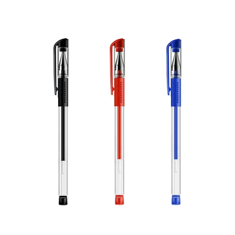 30шт Гелевая ручка 0,5 мм с маркировкой Черный Синий Красный Шариковая ручка для заправки канцелярских принадлежностей Карбоновая ручка на масляной основе