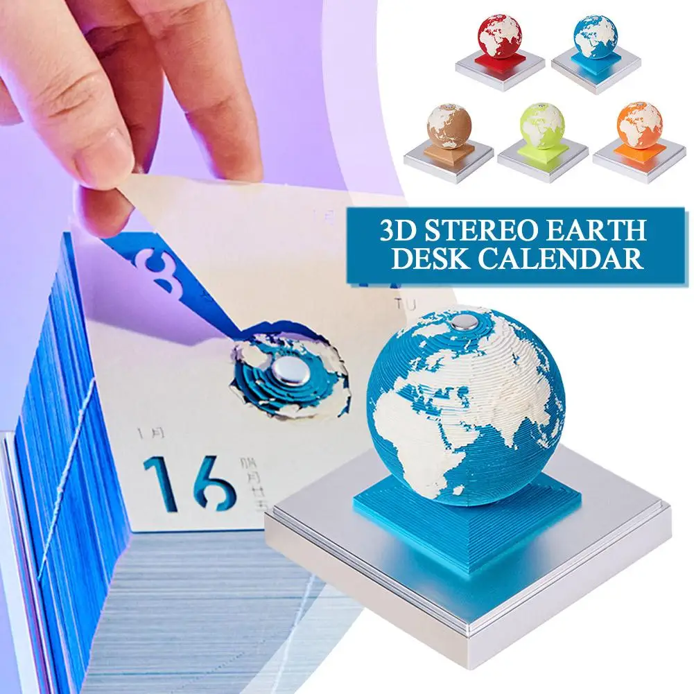 3d Стерео Настольный календарь Earth Блокнот для заметок Модель Земли Блокнот для заметок 3d Декор Бумажные подарочные заметки Офисная скульптура Memo S6s8 Изображение 0 