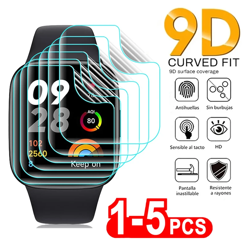 3шт 9D Изогнутая гидрогелевая пленка для Redmi Watch 3 Active Soft Screen Protector для Xiaomi Watch 2 Lite Color 2019 POCO Smartwatch