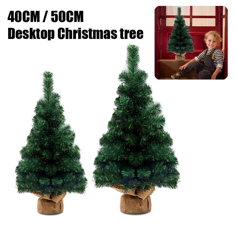 40 см 50 СМ Искусственная мини-рождественская елка из ПВХ, украшение для дома, украшение для рабочего стола, Рождественская вечеринка, Рождественское украшение в помещении