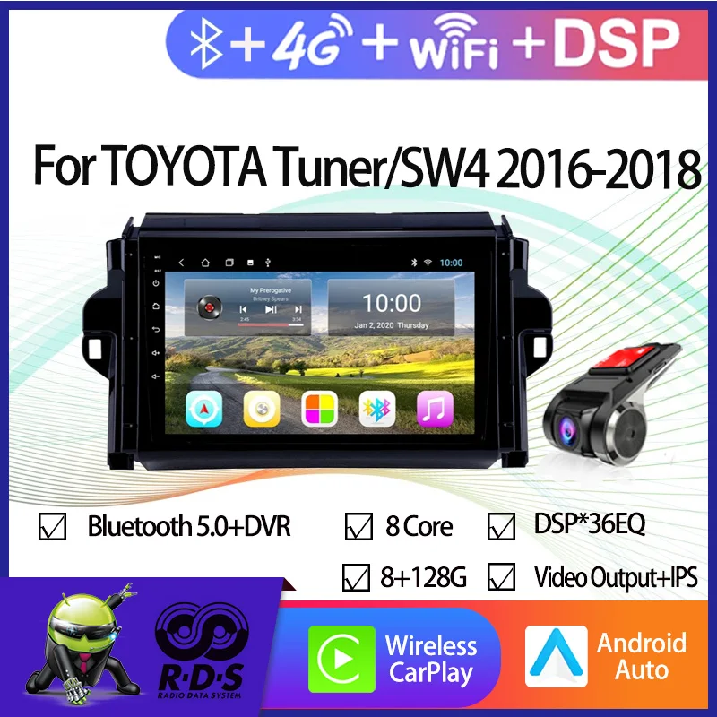 4G + 32G Android 11 Автомобильный GPS-Навигатор Для TOYOTA Tuner/SW4 2016-2018 Авто Радио Стерео С Wifi 4G DSP Bluetooth CARPLAY Изображение 0 