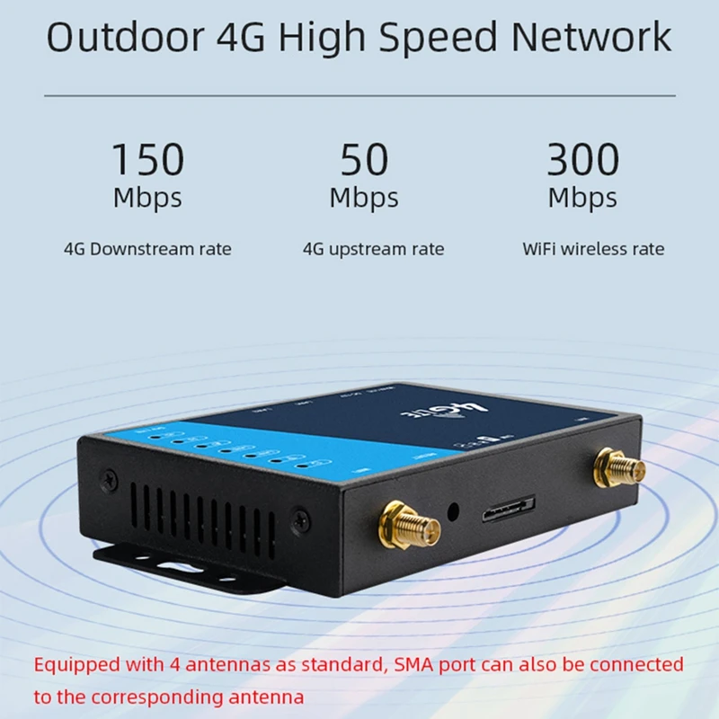 4G Wifi-маршрутизатор промышленного класса, 4G Широкополосный WIFI-беспроводной маршрутизатор, 4G LTE CPE-маршрутизатор со слотом для sim-карты, Антенна Изображение 2 