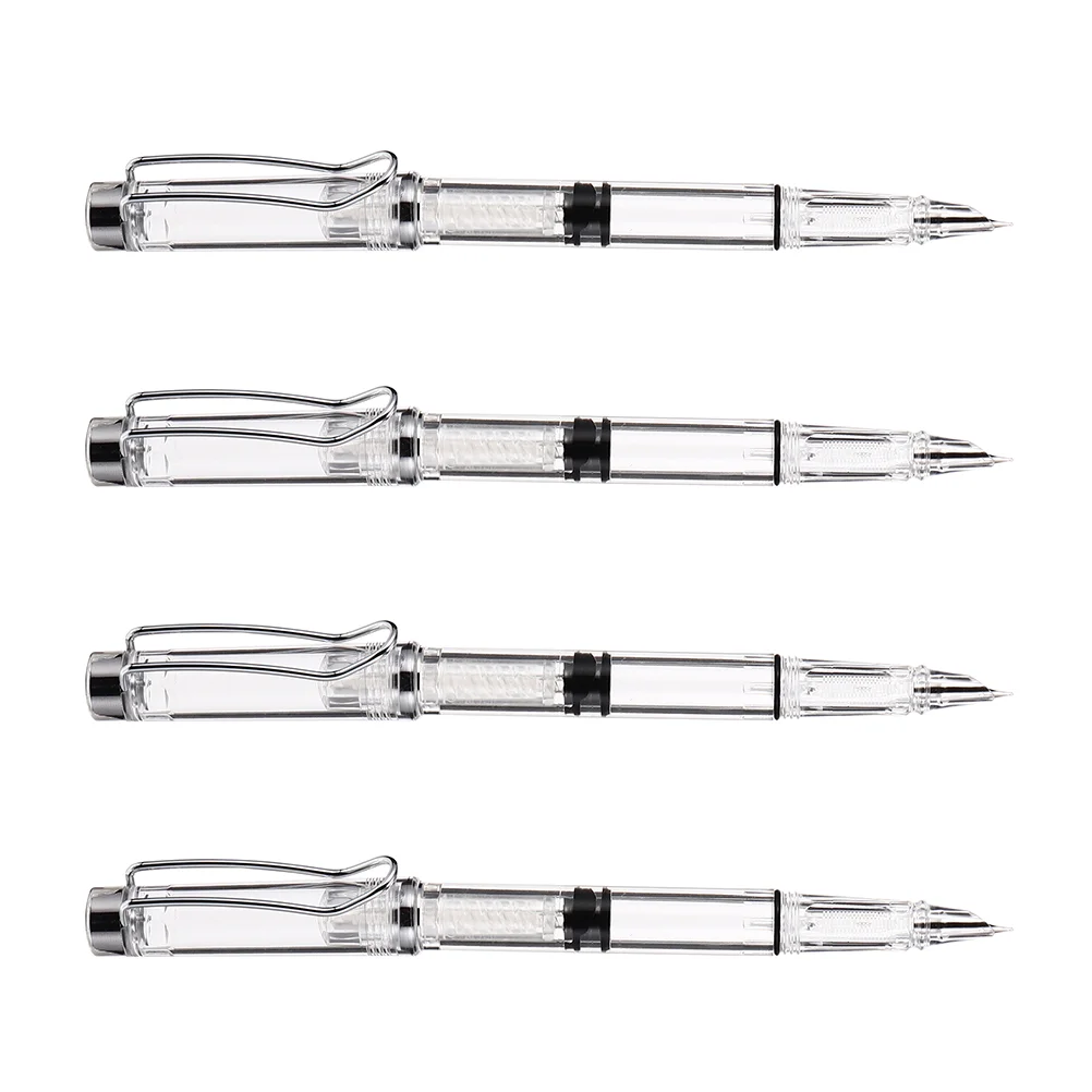 4шт Авторучка с поглотителем чернил, Прозрачная чернильная ручка для студентов, пишущая ручка