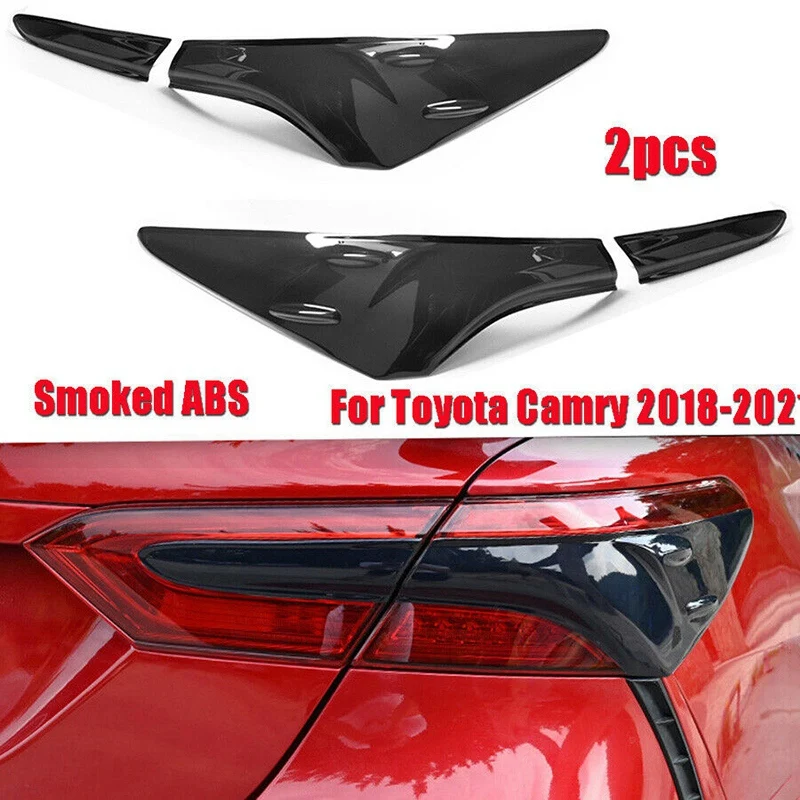 4шт Для Toyota Camry 2018-2020 2021 Копченый Черный ABS Задний Задний Фонарь Накладные Крышки Изображение 0 