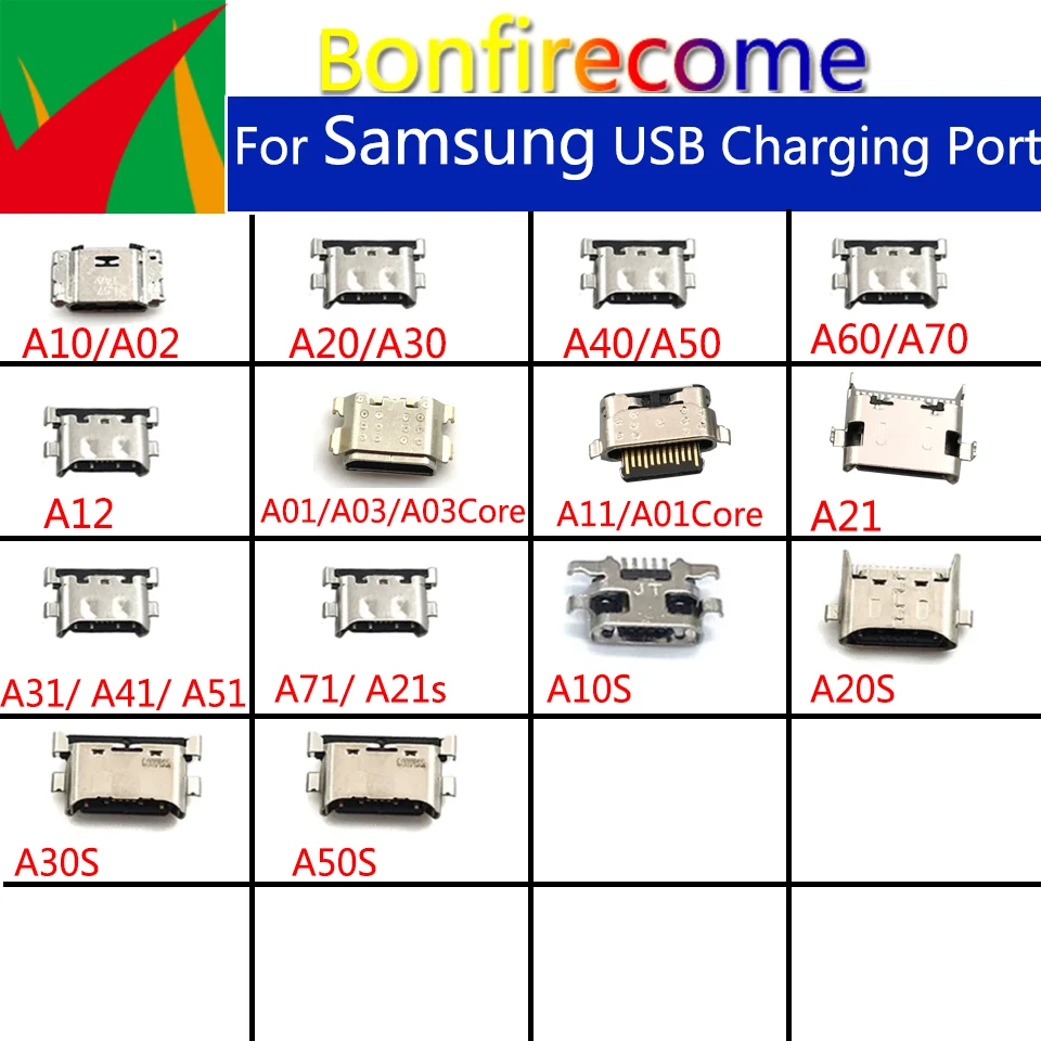 50 шт. Зарядное Устройство USB Порт Для Зарядки Док-станция Для Samsung A12 A10 A20 A30s A50 A70 A11 A21s A31 A51 A71 A10s A20s A01 A03 Core Изображение 0 