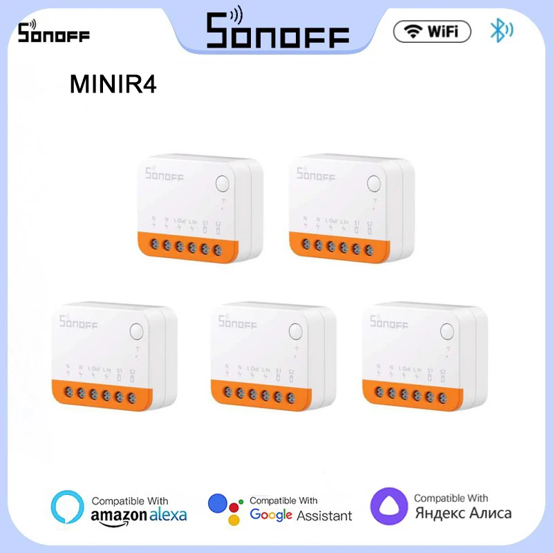 5ШТ SONOFF MINIR4 Extreme WiFi MINI Smart Switch Приложение eWeLink Пульт дистанционного управления Внешний переключатель управления Отсоединить переключатель режима реле