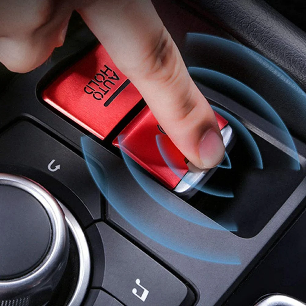 7шт Красная Накладка Мультимедийной Кнопки Электронного Ручного Тормоза для Mazda 3 6 CX-5 CX-9 2016-2020 Наклейка на Центральную Консоль Изображение 4 