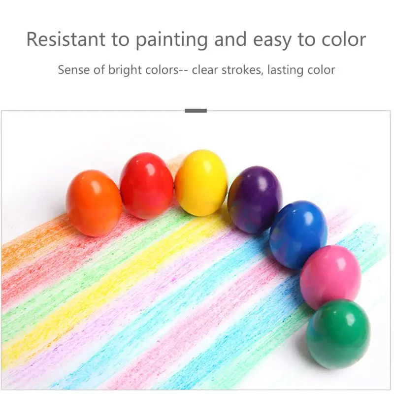 9 Цветных твердых карандашей в форме яйца, нетоксичный моющийся воск для рисования для детей Изображение 2 