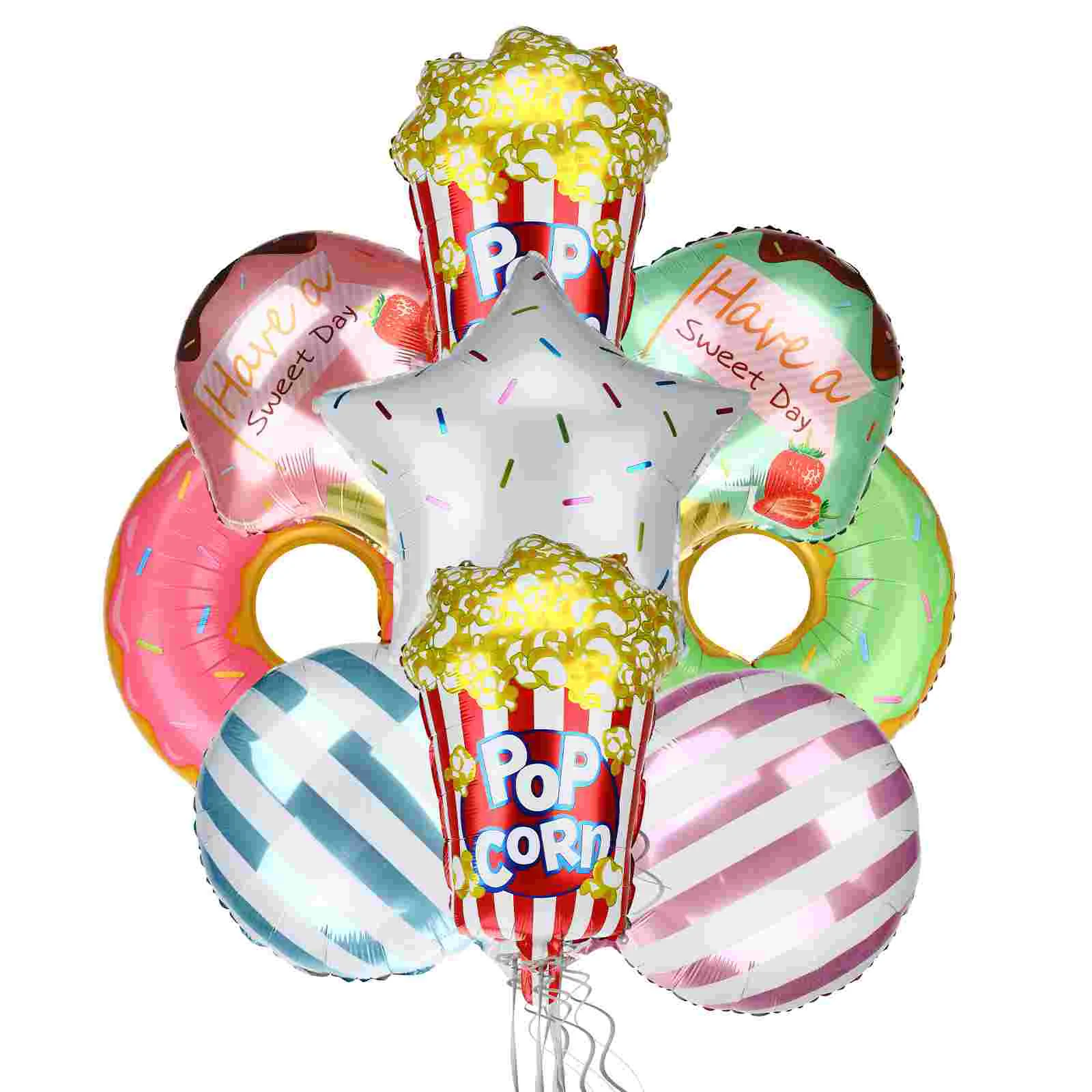 9 Шт. Принадлежности для вечеринки с воздушными шарами, Воздушные шары, украшения в виде пончиков, посыпать День рождения