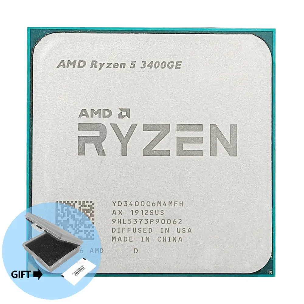 AMD Ryzen 5 3400GE R5 3400GE 3,3 ГГц Четырехъядерный восьмипоточный процессор мощностью 35 Вт с процессором YD3400C6M4MFH Socket AM4
