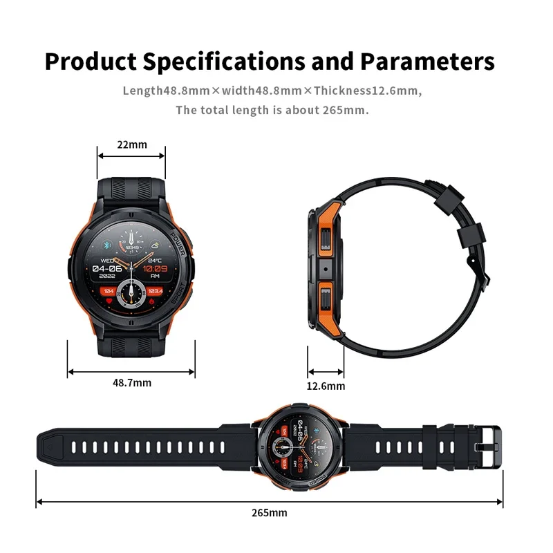 C25 Смарт-Часы Для Мужчин Smartwatch 2023 Bluetooth Вызов Пульсометр 1,43 Дюйма HD 466*466 Экран 100 + Спортивный Голосовой помощник Изображение 2 