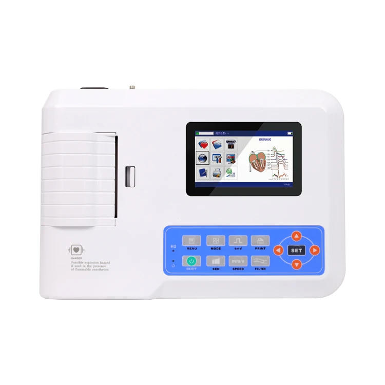 CONTEC ECG300G-VET Портативный ветеринарный электрокардиограф ЭКГ с 3 каналами и 12 отведениями, аппарат ЭКГ для животных