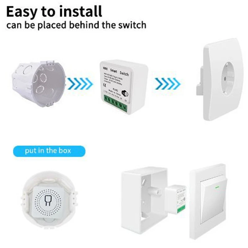 Cozylife Wifi Smart Switch Модуль мини-переключателей DIY Light с 2-полосным управлением Беспроводной выключатель Smart Home Работает с Alexa Google Home Изображение 2 