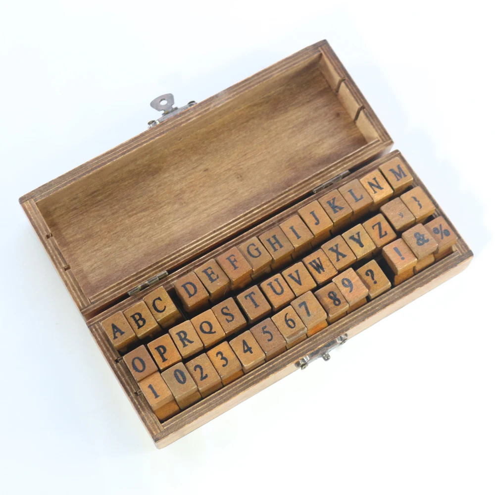 Domikee vintage Number Alphabet Letter woods резиновый штамп для DIY diary planner записные книжки канцелярские принадлежности, подарочная упаковка, 42 шт./коробка Изображение 0 