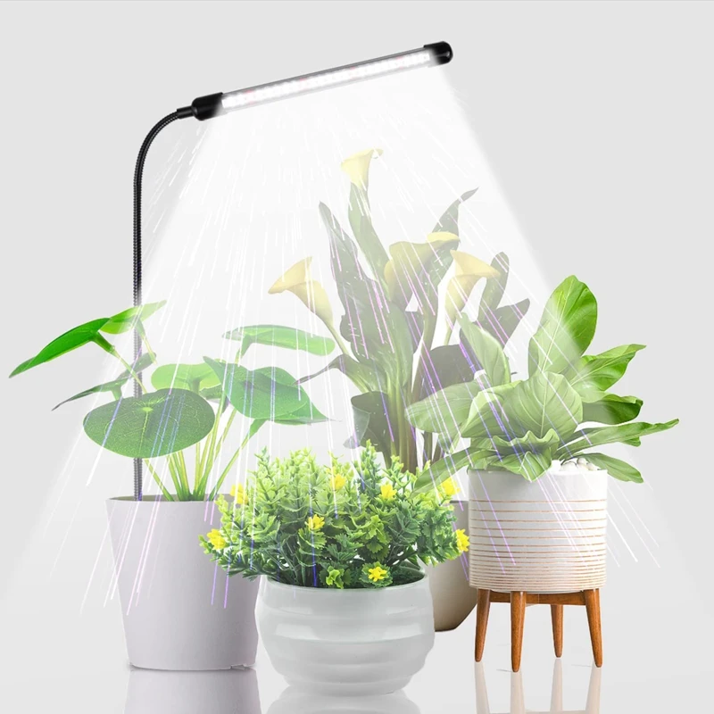 Grow Light Для Выращивания Комнатных Растений, Лампа Для растений С Гусиной Шеей Полного Спектра Мощностью 6000 К Для Посева Суккулентов, Растений US Plug Изображение 1 