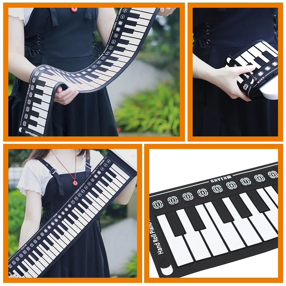 IRIN 49-клавишное ручное пианино, силиконовая портативная клавиатура, музыкальный инструмент для обучения, складной электронный орган для начинающих Изображение 2 
